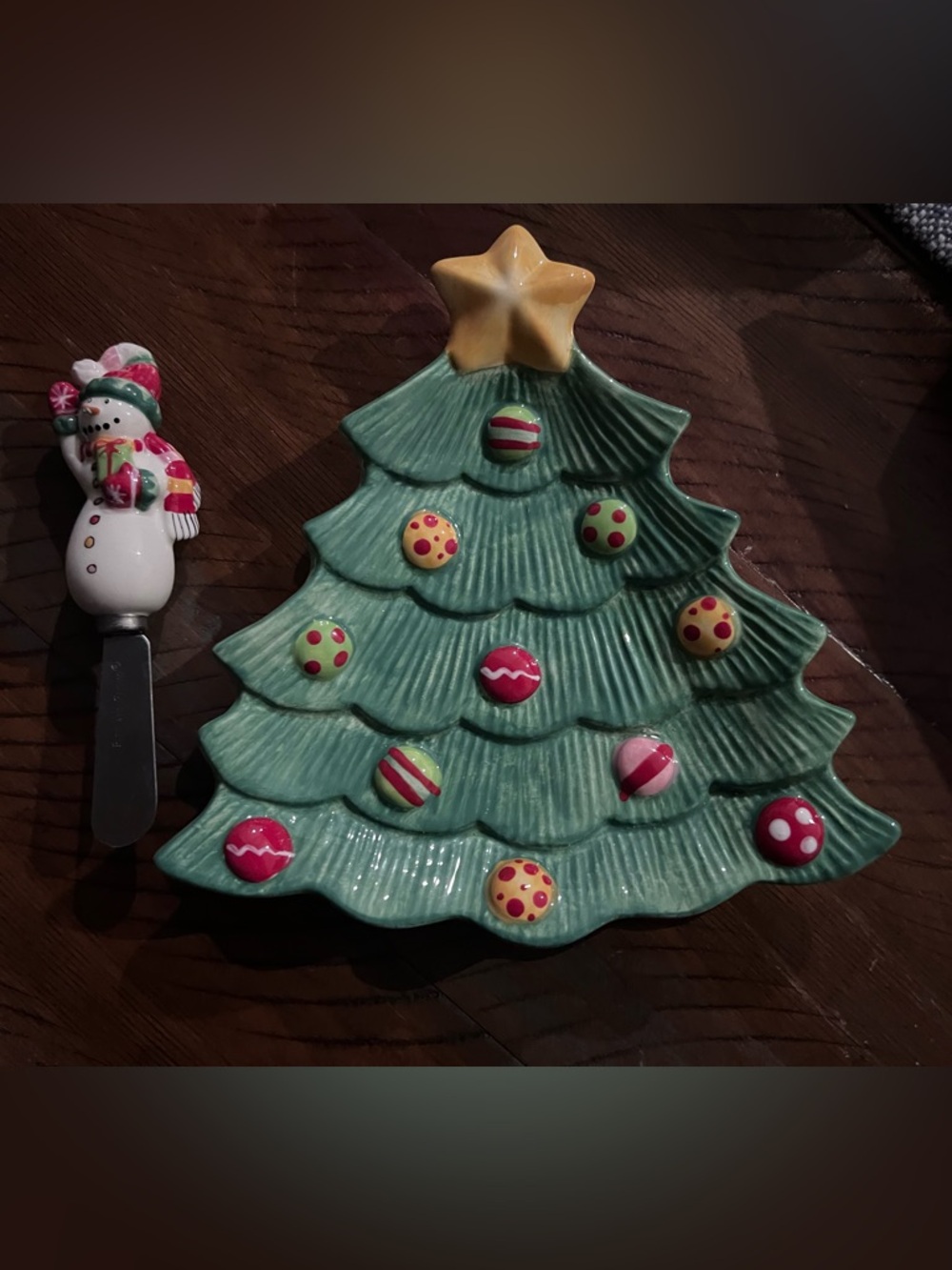 Fitz and Floyd Snowflake & Jake Christmas Tree Snack Platter